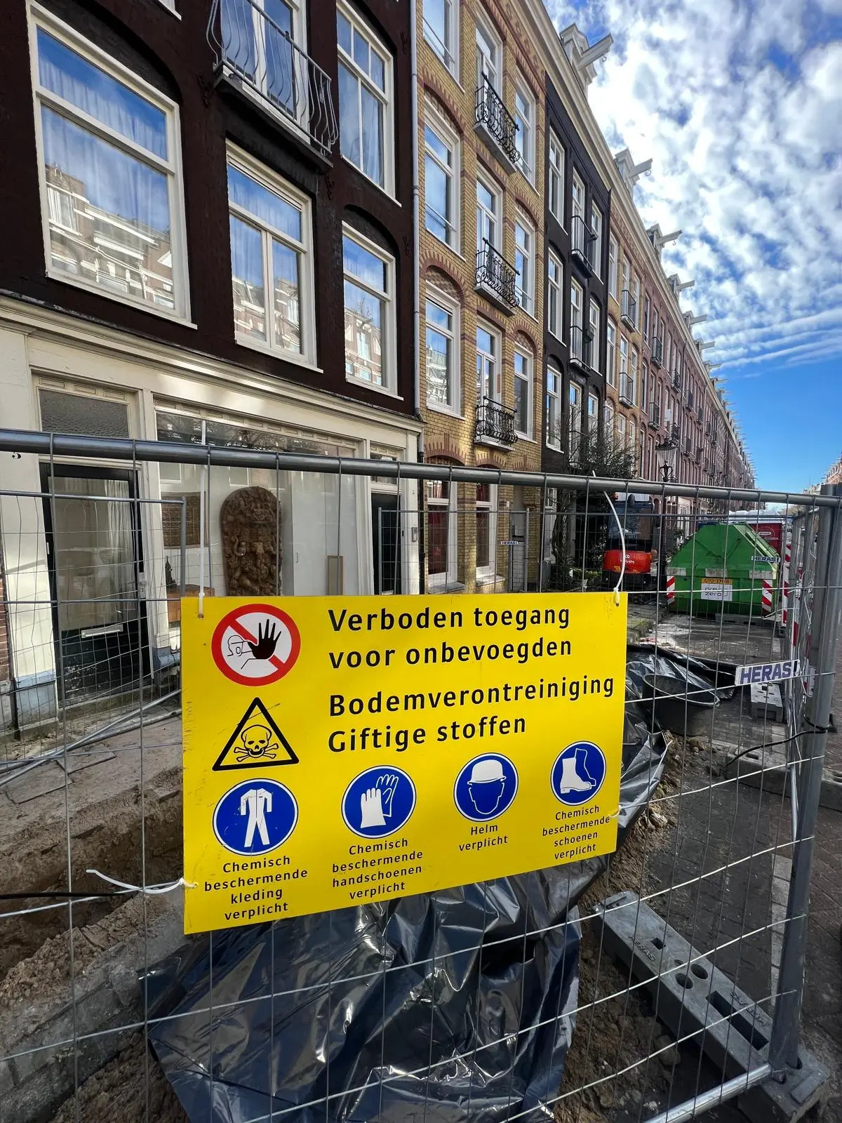 Afzetting en bebording werkgebied